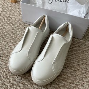 JSlides Noel White Leather Slip On Sneaker